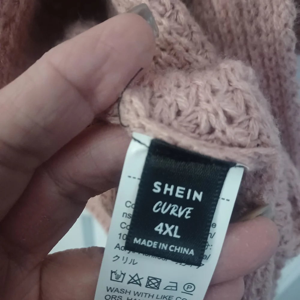 SHEIN Curve Pink Batwing Shawl Sweater Cardigan Plus Sz 4X